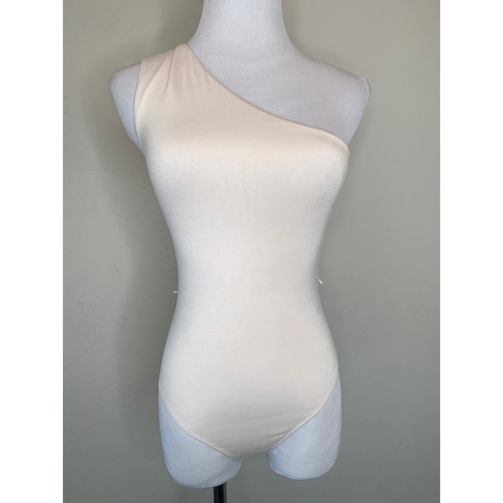 L'Academie One Shoulder Bodysuit Double Layer Sz Small